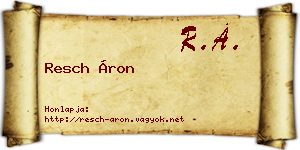 Resch Áron névjegykártya