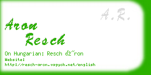 aron resch business card